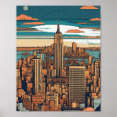 Poster "New York City Vibe : Capture d'objets vectoriels" (Devant)