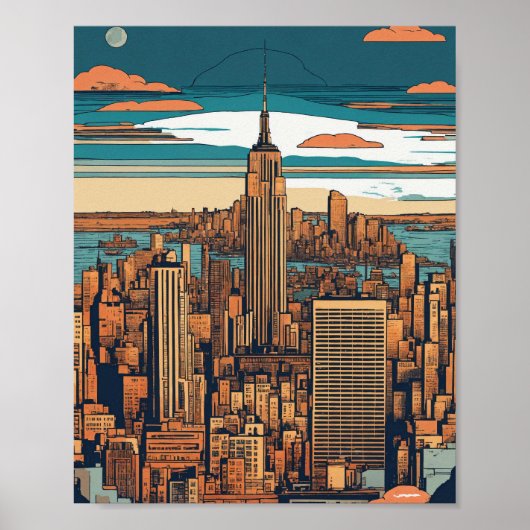 Poster "New York City Vibe : Capture d'objets vectoriels" (Devant)