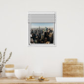 Poster New York City View Fake Window with Blinds (Cuisine)