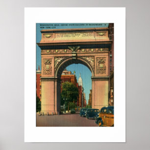 Poster New York City, Washington Arch, Vintage