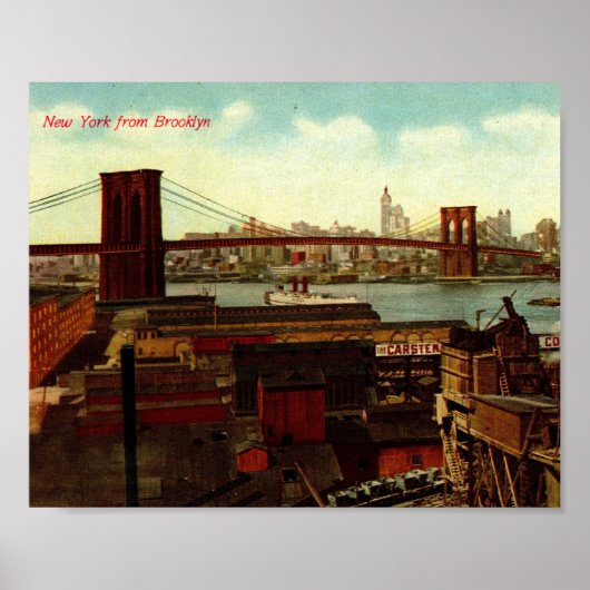 Poster New York de Brooklyn, Vintage (Devant)