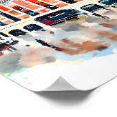 Poster New York Détails Madison Carré Garden Aquarelle (Coin)