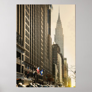 Poster New York, E 42 St et Chrysler Building