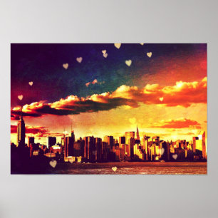 Poster New York Fairy Tale - Skyline Hearts