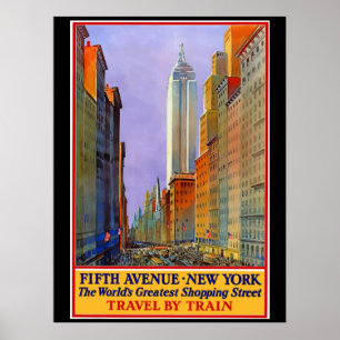 Poster New York, Fifth Avenue, Vintage Poster,