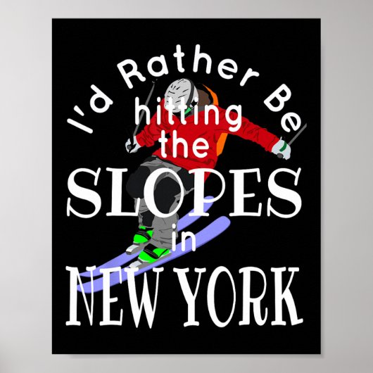 Poster New York Je préfère frapper les pistes Drôle Sk (Devant)