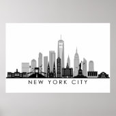 Poster NEW YORK Manhattan USA City Skyline (Devant)