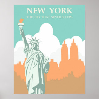 Poster New York ne dort jamais Vintage