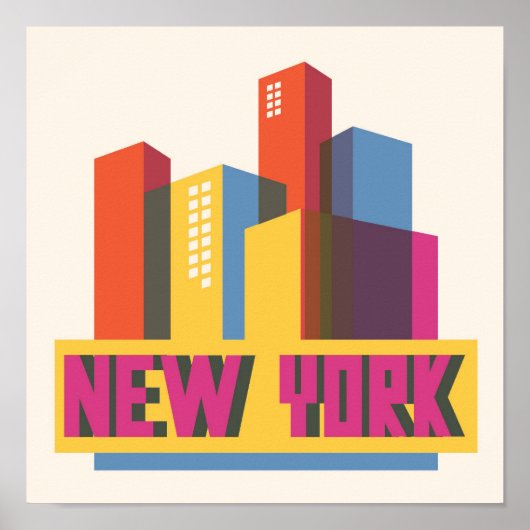 Poster New York | Neon Skyline (Devant)