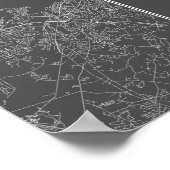 Poster New York, New York (blanc sur noir) (Coin)