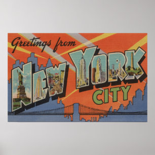 Poster New York, New York - Grandes Lettres Scènes 3