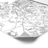 Poster New York, New York (noir sur blanc) (Coin)