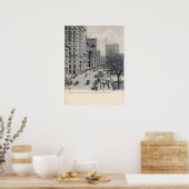 Poster New York, NY, Manhattan, Broadway, Vintage (Cuisine)