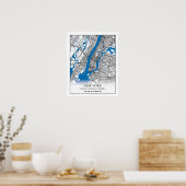Poster New York NY USA Travel City Map (Cuisine)