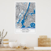 Poster New York NY USA Travel City Map (Cuisine)