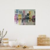Poster New York NYC Skyline Cityscape (Cuisine)