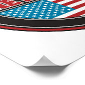 Poster New York Skyline | Drapeau des États-Unis (Coin)