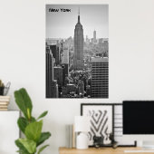 Poster New York Skyline, noir et blanc (Bureau à domicile)