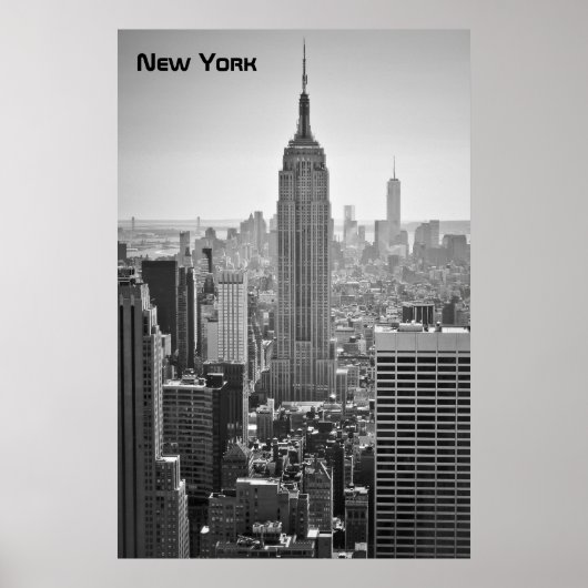 Poster New York Skyline, noir et blanc (Devant)