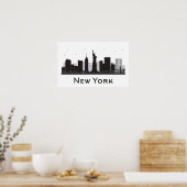 Poster New York | Skyline noir et blanc (Cuisine)