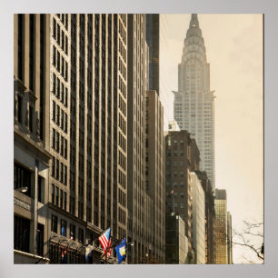 Poster New York, St d'E 42 et construction de Chrysler
