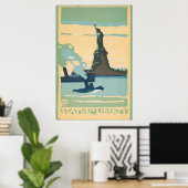 Poster New York - Statue de la Liberté (1916) (Bureau à domicile)