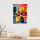 Poster New York Teddy Fauvist Manhattan Skyline Print (Cuisine)