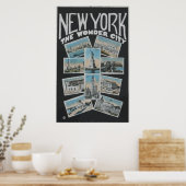 Poster New York The Wonder City, Vintage (Cuisine)