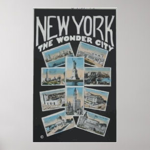Poster New York The Wonder City, Vintage