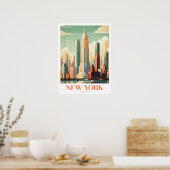 Poster New York Travel Print Wall Art (Cuisine)