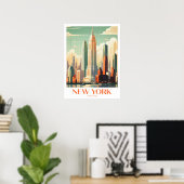 Poster New York Travel Print Wall Art (Bureau à domicile)