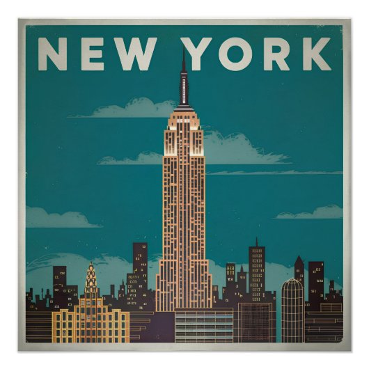 Poster New York USA vintage (Devant)