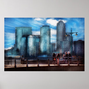 Poster New York - Ville - Parc Hudson River - Centre-vill