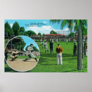 Poster New York Yankees en scène de l'entraînement