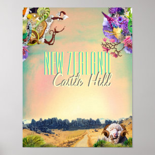 Poster New Zealand Castle Hill rocks