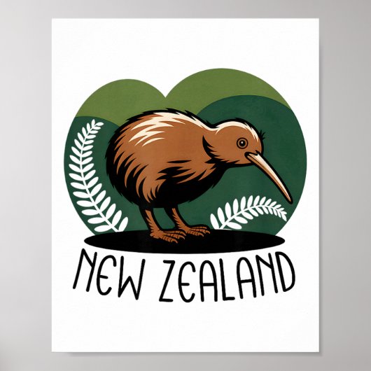 Poster New Zealand Kiwi Bird (Devant)