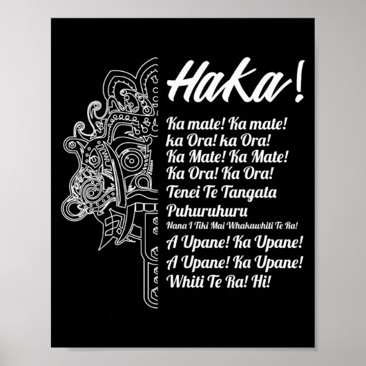 Poster New Zealand Maori Haka - Ka Mate Rugby Tee (Devant)