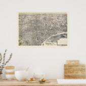 Poster Newark, NJ Panoramic Map - 1895 (Cuisine)