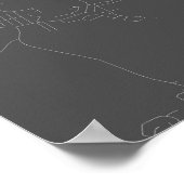 Poster Newcastle, Australie (blanc sur noir) (Coin)
