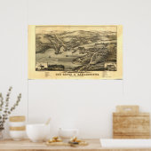Poster Newcastle & Damariscotta Maine 1878 Carte panorami (Cuisine)