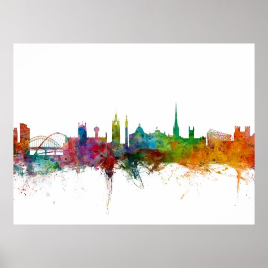 Poster Newcastle England Skyline (Devant)