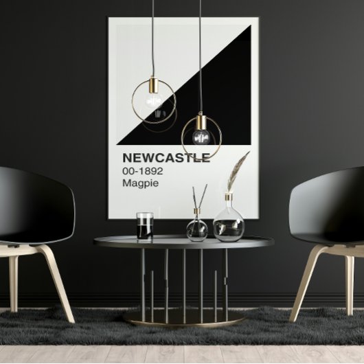 Poster Newcastle Magpie - Bordure blanche