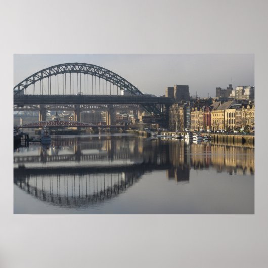 Poster Newcastle Quayside et le pont Tyne (Devant)