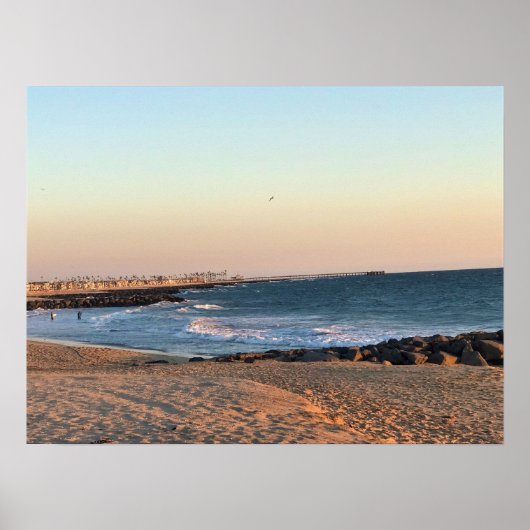 Poster Newport Beach at Sunset, Californie (Devant)