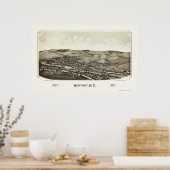 Poster Newport, NY Carte panoramique - 1890 (Cuisine)