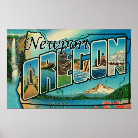 Poster Newport, Oregon - Scènes de grandes lettres (Devant)