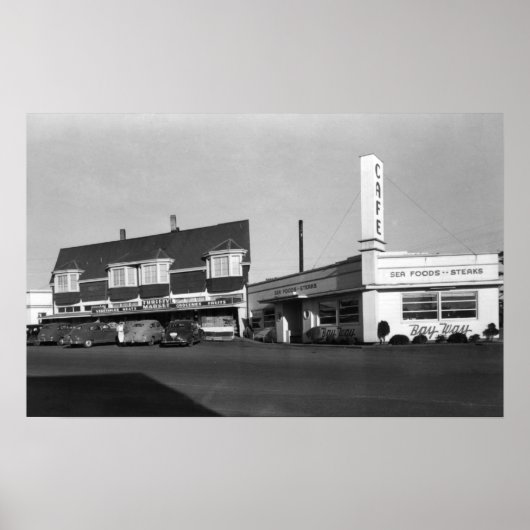 Poster Newport, Oregon Vue de Bay Way � photo (Devant)