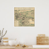 Poster Newport, RI Carte révolutionnaire 1780 (Cuisine)