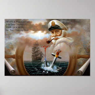 Poster NEWS & Map Capitaine 2 ou Capitaine de mer Imprime