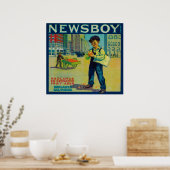 Poster Newsboy Orange LabelRedlands, CA (Cuisine)